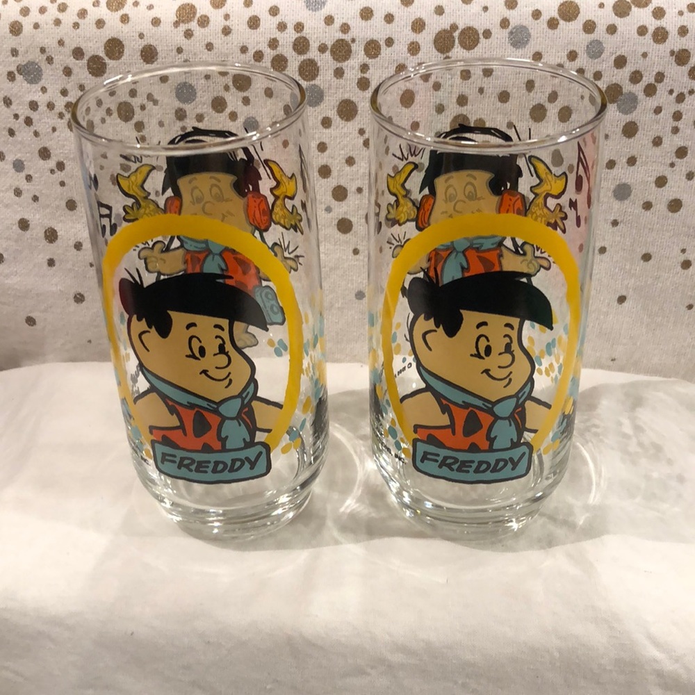VINTAGE Fred Flintstones 1986 Pizza Hut Glass